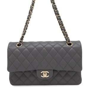 CHANEL Chain Shoulder Bag Matelasse 25 Coco Mark Caviar Leather Double A01112